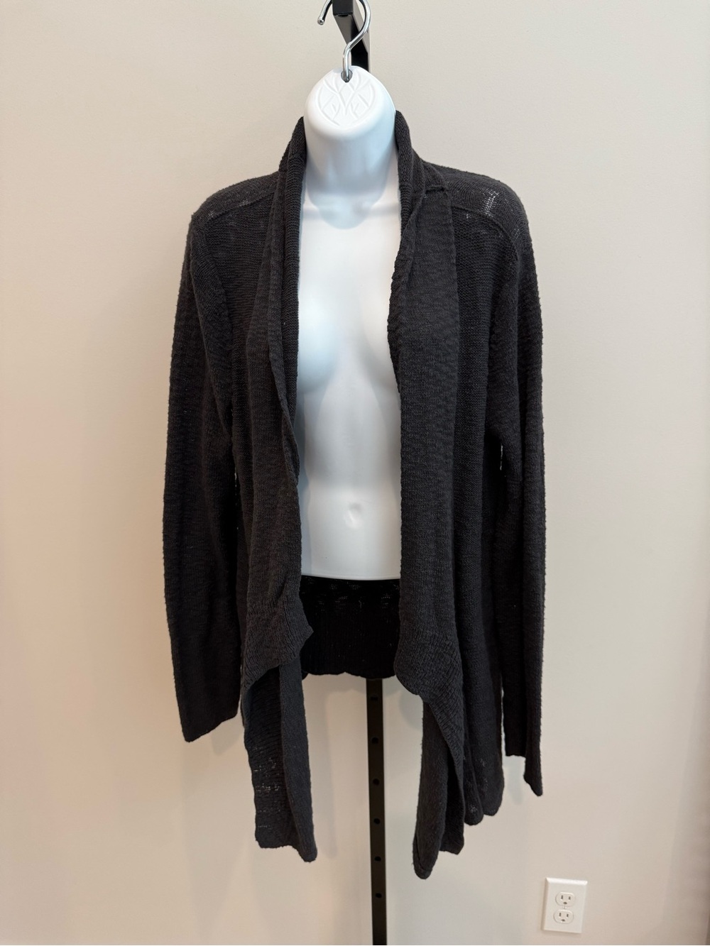 Eileen Fisher Dark Gray Open-Front Women's Sweater Cardigan